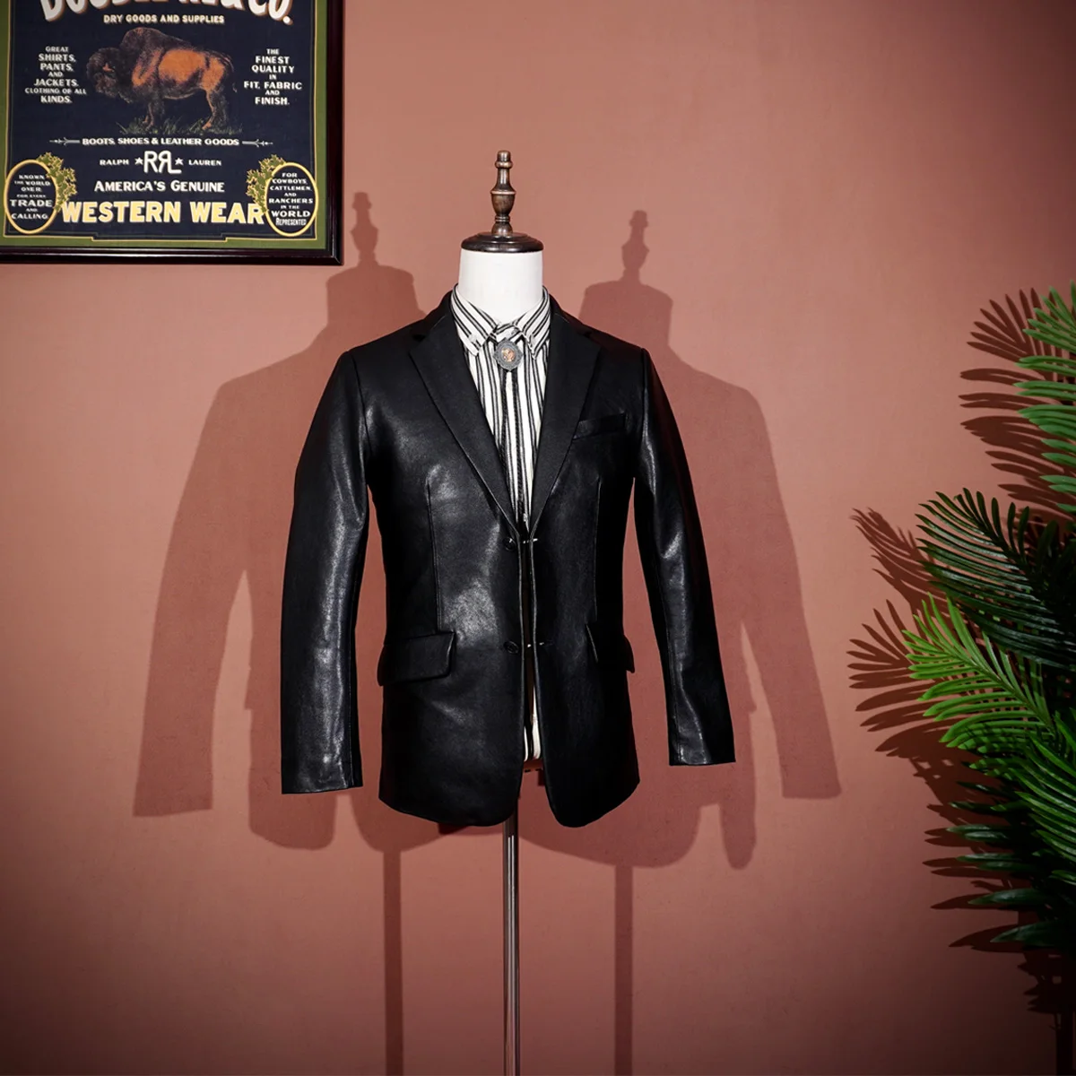 

Infernal Affairs Tony Leung Chiu Wai Italian Vegetable Tanned Sheep Pippi Suit Suit Slim Leather Coat Men's Leather