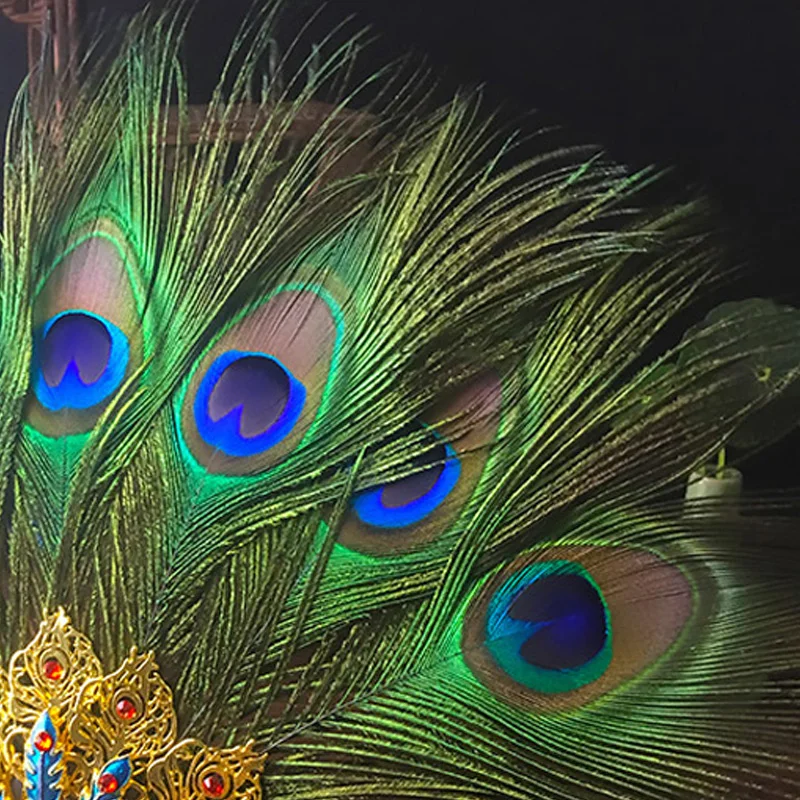 Peacock Feather Fan Open Screen Phoenix Hand-held Accessories, Female Chinese Style Costume Shooting Photo Fan, Home Decorations
