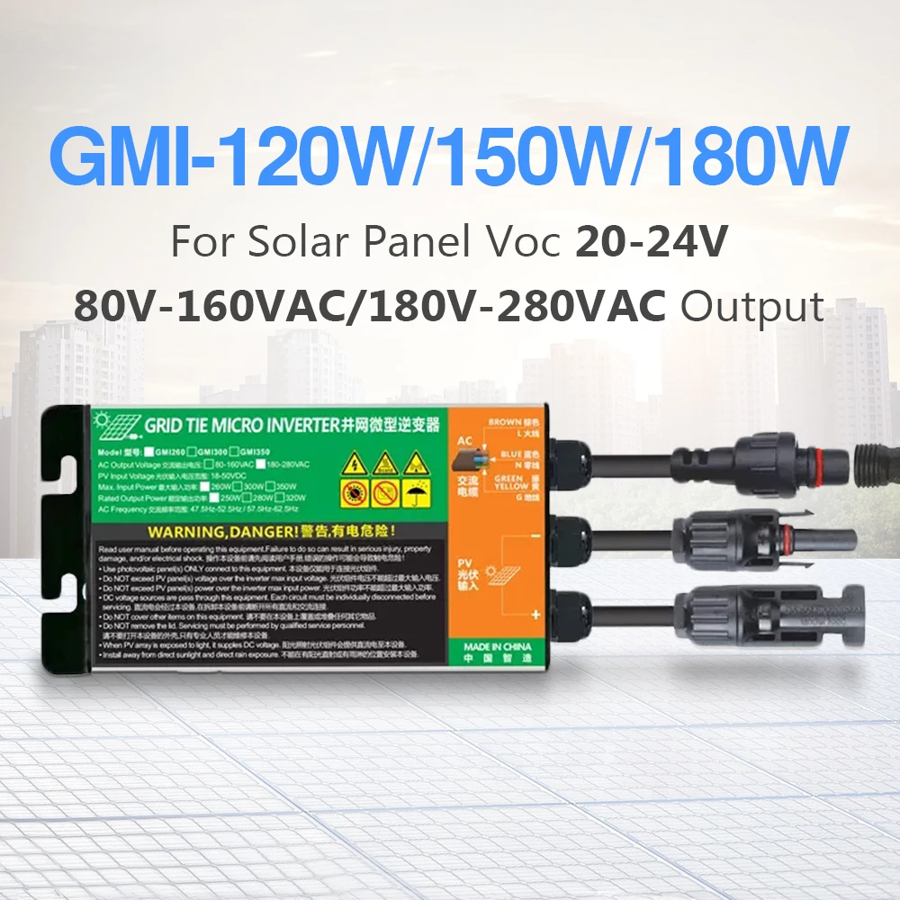 120W 150W Mppt Solare Pv Grid Tie Micro Inverter Serie Gmi Dc Input 180 V A 30V Uscita Ac 80V A 10.8V 50Hz 60Hz Inverter