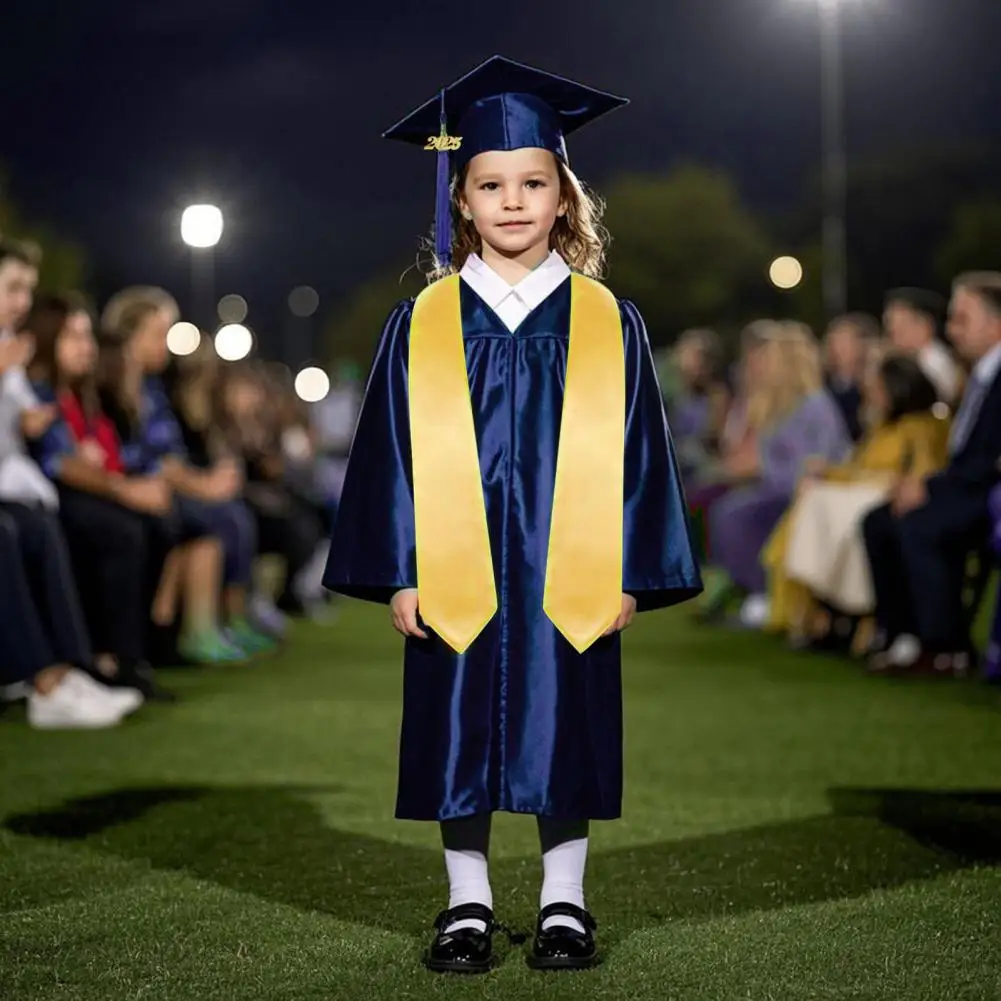 3 Pcs/Set Kids Graduation Outfit With Tassel Hat And Shawl,V Neck Kids Zipper Closure Long Sleeve,Kindergarten Graduation Attire