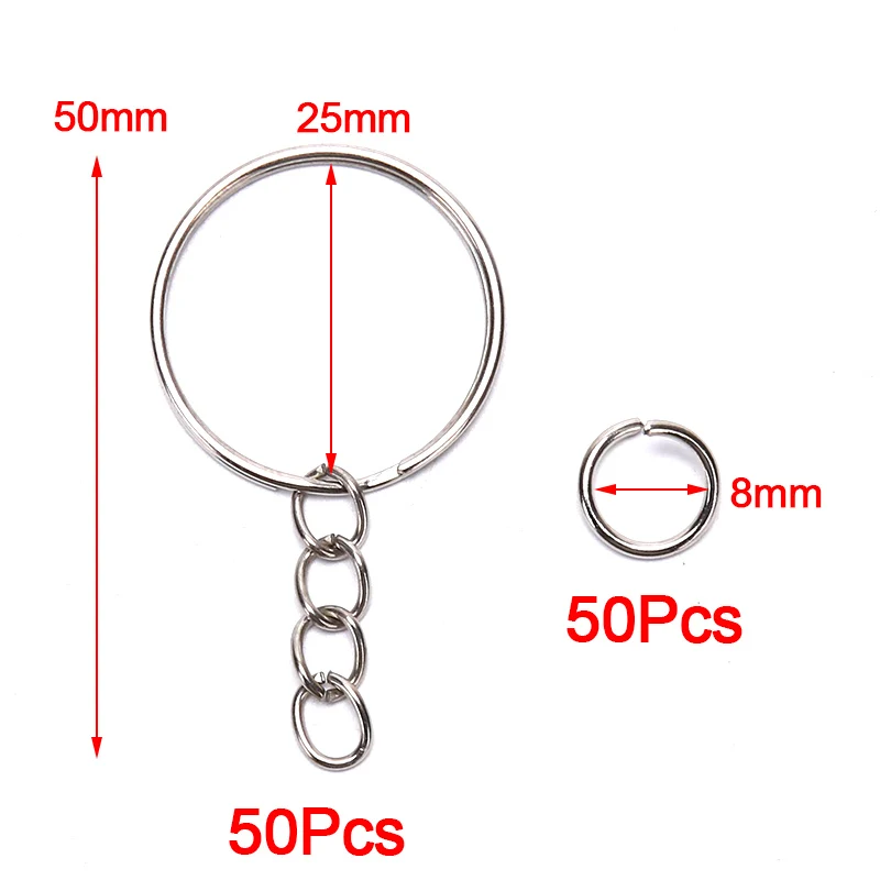 50 Pcs Split Rings Small Key Rings Bulk Keychain Rings for Keys  Organization DIY Crafts Keyrings 9Mm,Split Rings 