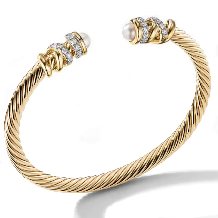 

New Type C Stainless Steel Color Onyx Beads Bangles for Women Prom Party Show Show Fashion Accessories Jewelry Gifts SZ-QCH-041