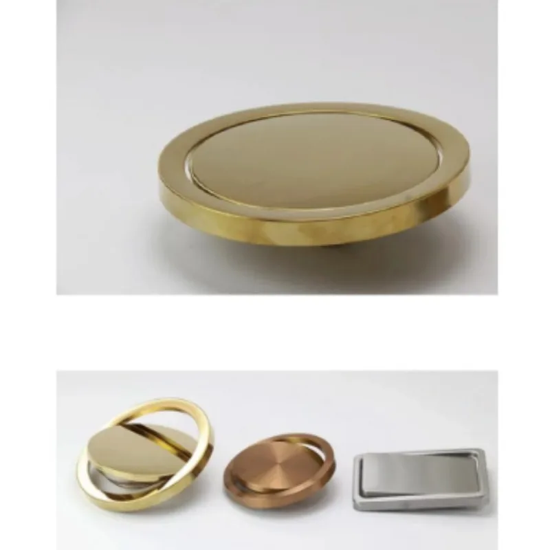 

Kitchen countertop decorative cover Stainless Steel Flap Lid Trash Bin Cover Flush Recessed Built-in Balance Kitchen Counter Top
