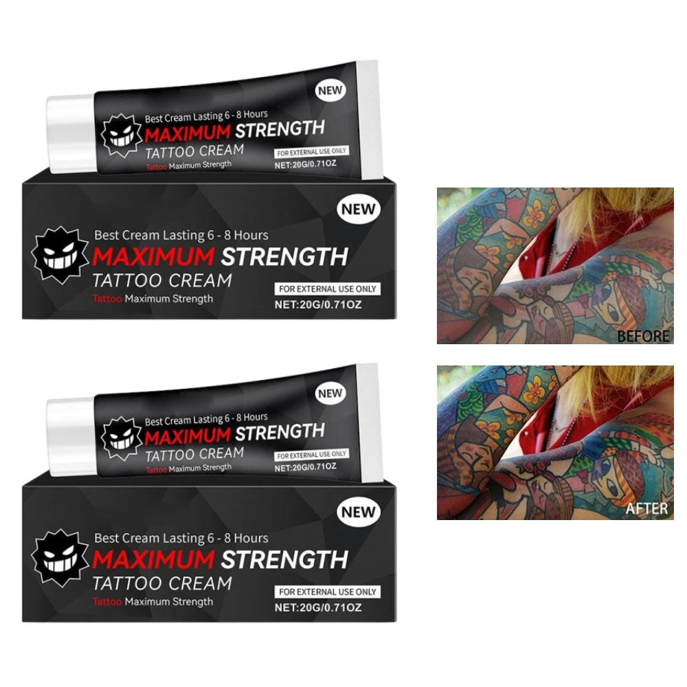 Crema per Tatuaggi a Massima Efficacia 20g, Gel Riparatore Post-Tatuaggio per la Cura della Pelle, Idratante, Anti-Cicatrice, Lenitivo, per la Preservazione del Colore
