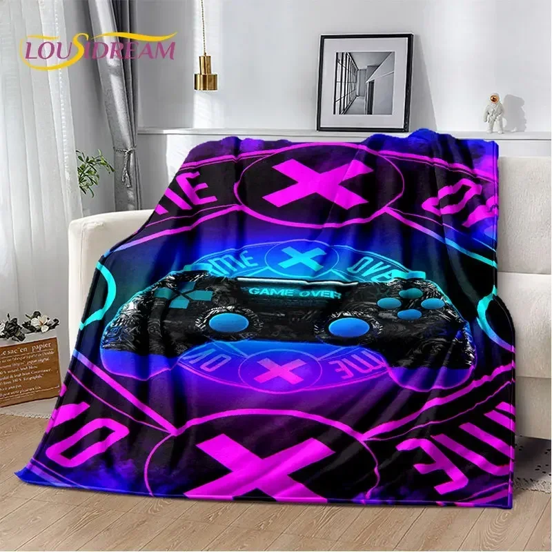 Cartoon Gamer Gamepad Game Over Soft Plush Blanket,Flannel Blanket Throw Blanket Cover for Living Room Bedroom Beds Sofa Picnic 4