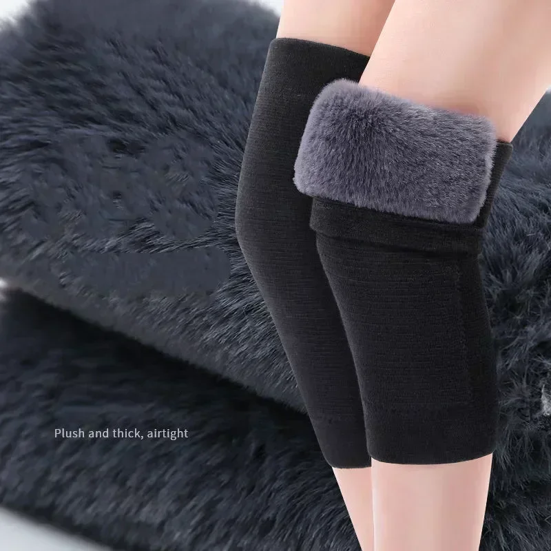 1 Pair Winter Warm Knee Pads for Women Men Old People Cold Leg Arthritis Kneepad Knee Support Rabbit Fur Running Protector knee pad knee support knee support sleeve