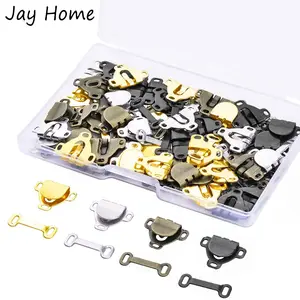 50 Pairs 3 Styles Sewing Fasteners Eyes Hooks for Skirt Trousers Dress Bra  Clothing Hook Sewing DIY Craft Eye Closure Hook Sewing Snaps Clothing Fixin