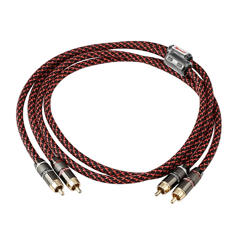 RCA Audio Cable 1 pair 2 RCA to 2 Interconnect Cables HIFI Stereo 4N OFC Male to Male For Amplifier DAC TV car audio