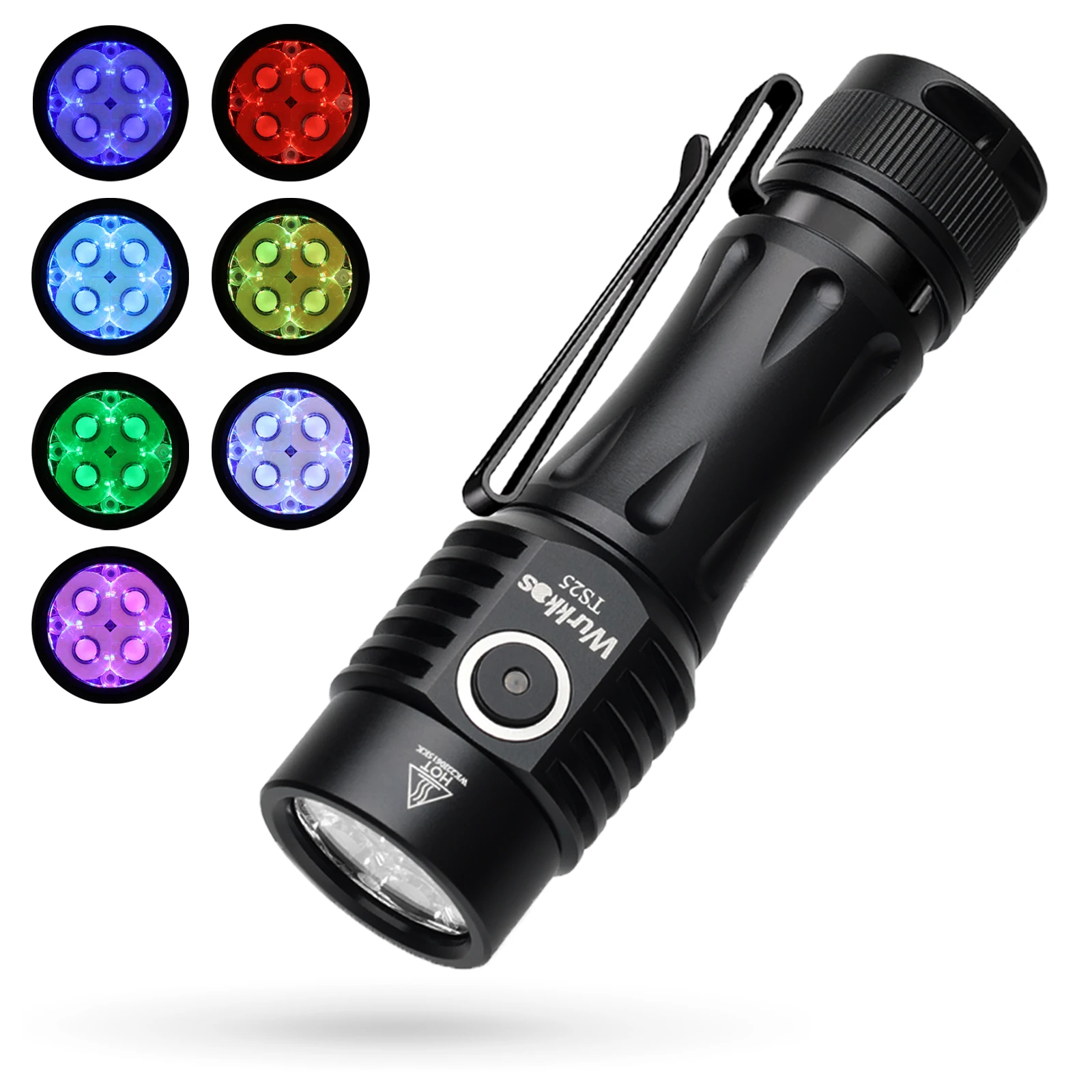 Wurkkos TS25 Powerful EDC 4000lm Flashlight Quad TIR Optic with 8 Multi Color Aux LEDs 21700 Torch Anduril 2.0 USB-C Power Bank