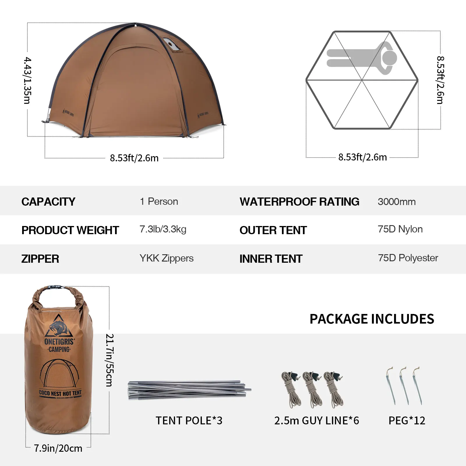 Waterproof Solo Dome Hot Tent 2