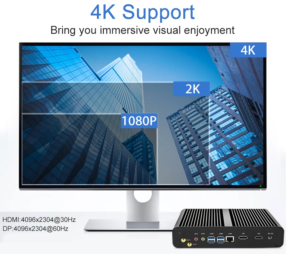 Experience Effortless Performance: Fanless Windows 11 Mini PC with Core i7 1165G7, 10710U, 10510U, 8565U, Dual DDR4, M.2 NVMe, 4K HD DP, WIFI - Ideal for Office and Business Desktop Computing. Description Image.This Product Can Be Found With The Tag Names Barebone Mini PC, Computer Office, Mini