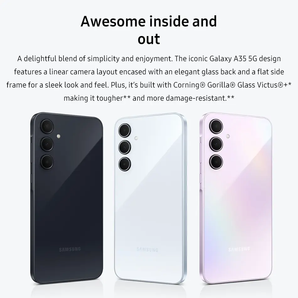 Samsung Galaxy A35 5G NFC Smartphone Octa Core 6.6\'\' 120Hz AMOLED Display 50MP OIS Triple Camera 5000mAh Battery Mobile Phone