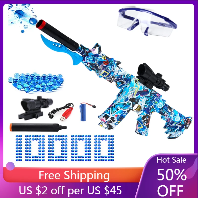 

M416 Electric Burst Gel Blaster Gun Toys Gun for Outdoor Game Shooter Weapon CS Fighting for Children Adult with Goggles for Boy