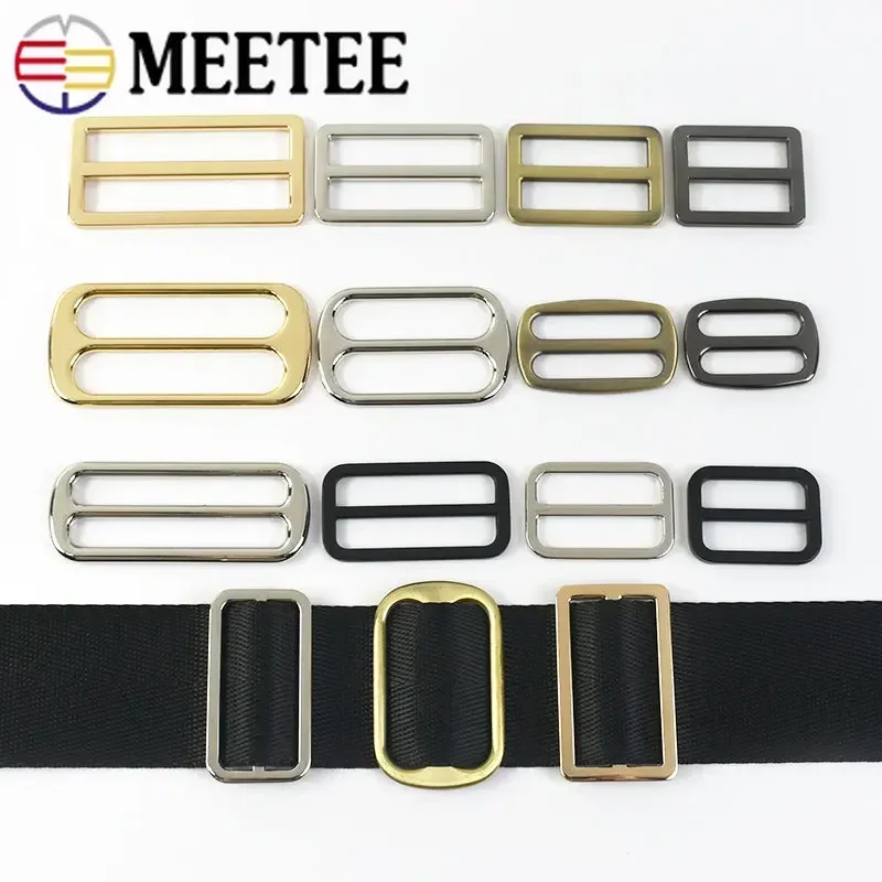 Metal Buckles 5/10Pcs 25/32/38/50mm Tri Glide Ring Buckle Webbing Strap Adjuster Clasp Hooks for Bag