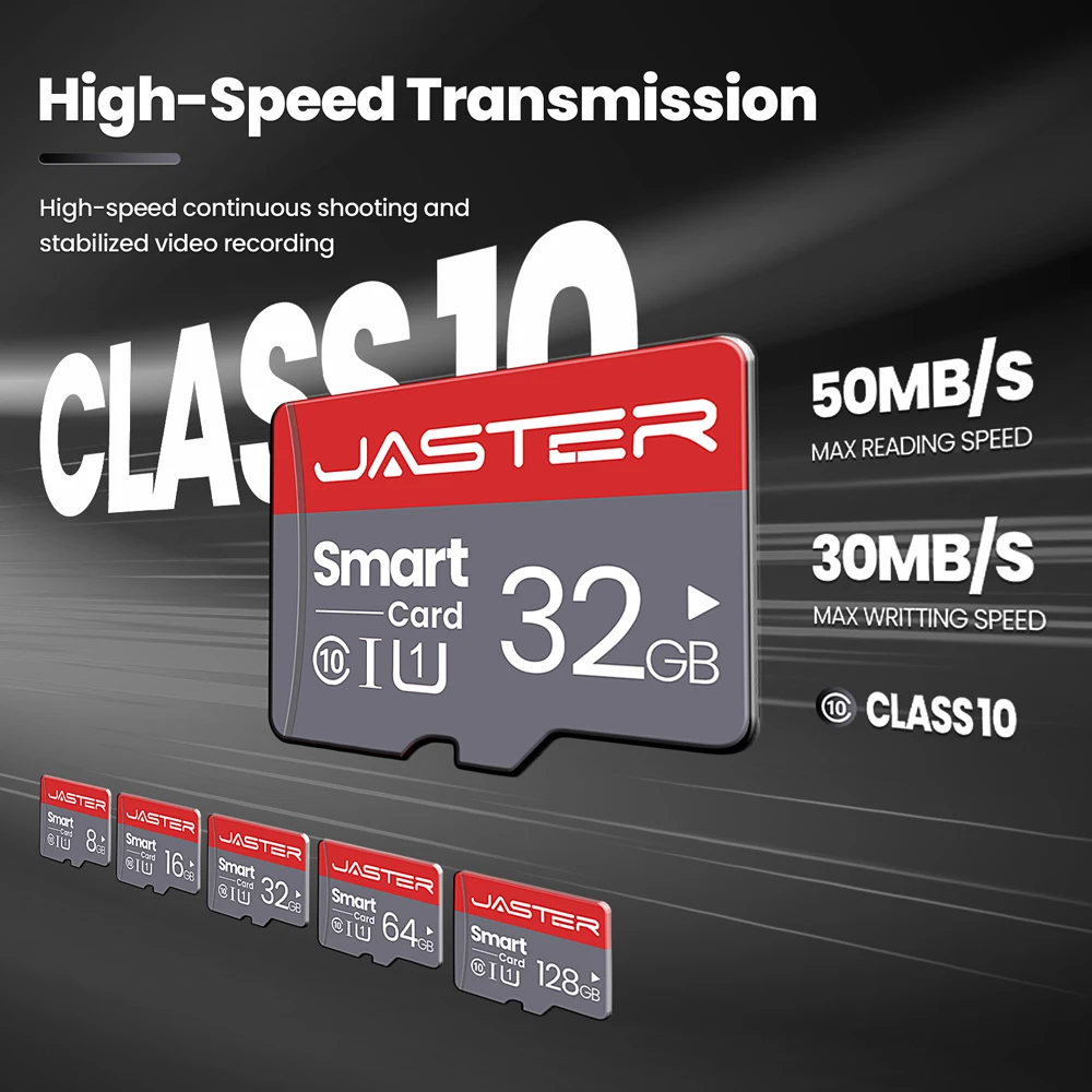 JASTER Micro SD Memory Card Class 10, High Speed TF Card for Smartphone, 256GB 128GB 64GB 32GB 16GB 8GB 4GB - Image 5