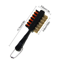 Dual-Sided Golf Club Brush & Groove Cleaner - Portable, Lightweight Metal & Nylon Accessory for Iron Maintenance and Shoe Cleaning (1pcs)