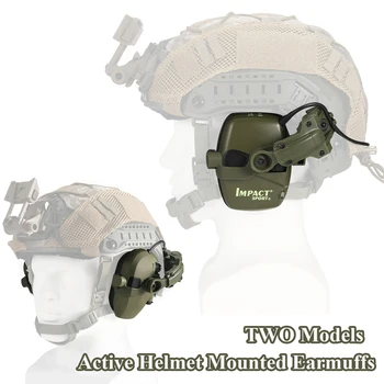Cuffie attive montate su casco per il tiro, protezione elettronica dell'udito, protezione delle orecchie, riduzione del rumore, cuffie attive per la caccia