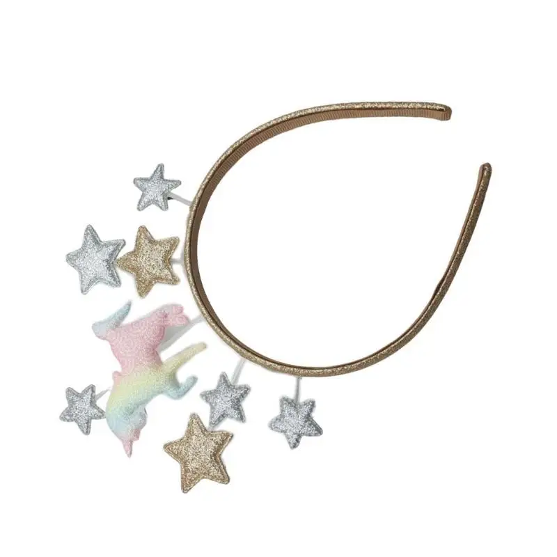 39BD Glitzerndes Neujahrsparty-Stirnband für Erwachsene und Kinder, fünfzackiger Stern, Haarreif, festliche Requisiten – Detail 1