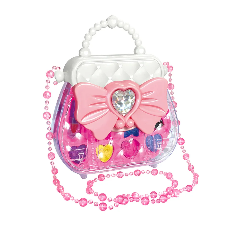 Children's Cosmetic Toys Set Cute Love Heart Bow Makeup Handheld Crossbody Bag Girls Play House Toys Children Birthday Gifts