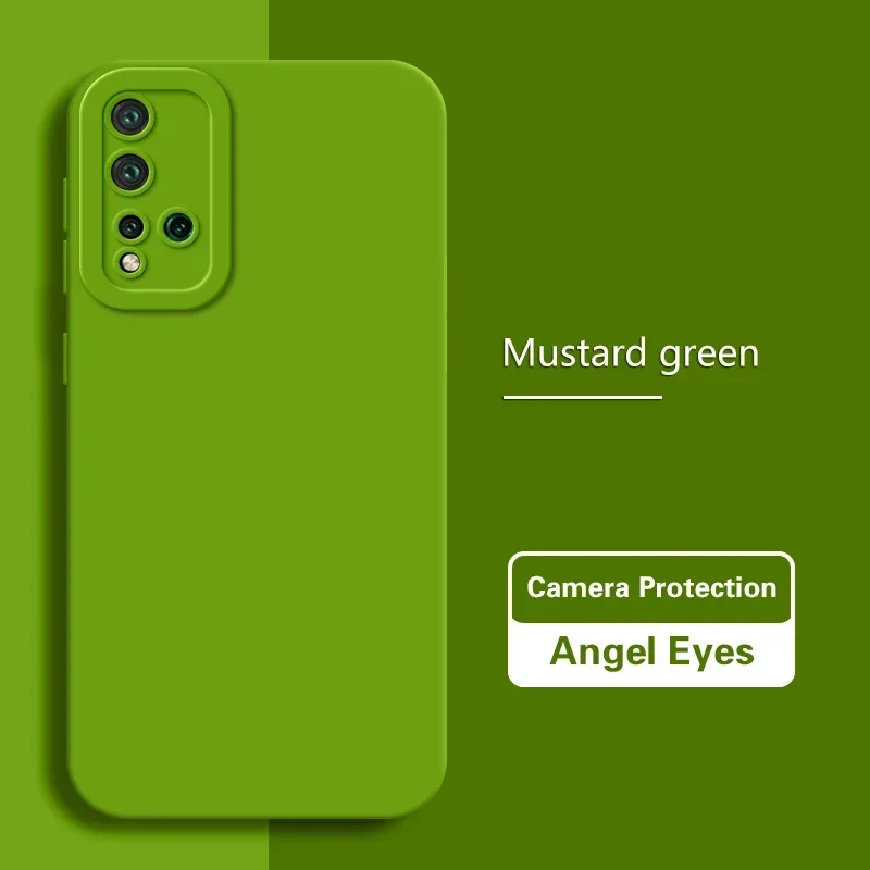 Matte Camera Protection Soft Silicone Phone Case – Solid Color Angel Eye Back Cover