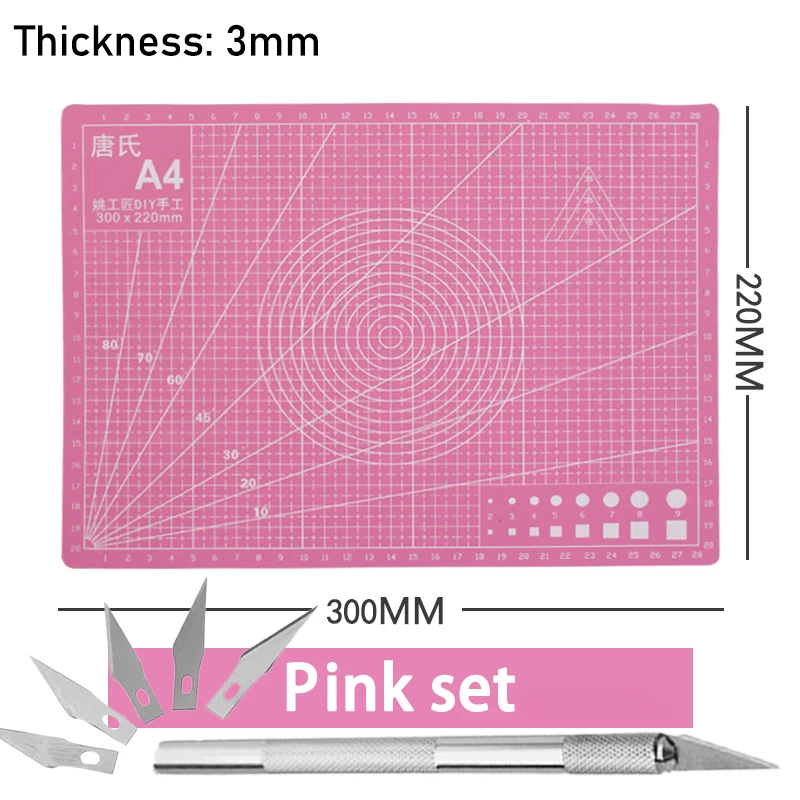 Table Tennis Racket DIY Tools Kit A4 30*22CM Rubber Cutting Board Mat Aluminium Alloy Cutting Knife