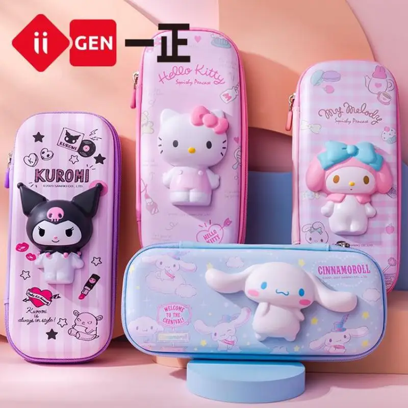 

Новинка, Канцтовары Sanrio, милый карандаш Hellokitty Mymelody Cinnamoroll, мультяшный пенал для студентов, детский подарок