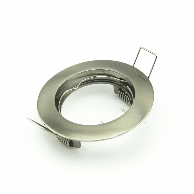 2/6/12PCS Round Style Zinc Alloy MR16 Gu10 Ceiling Spotlight Recessed Down Light Fixture with Satin Nickel Color for Home Decor