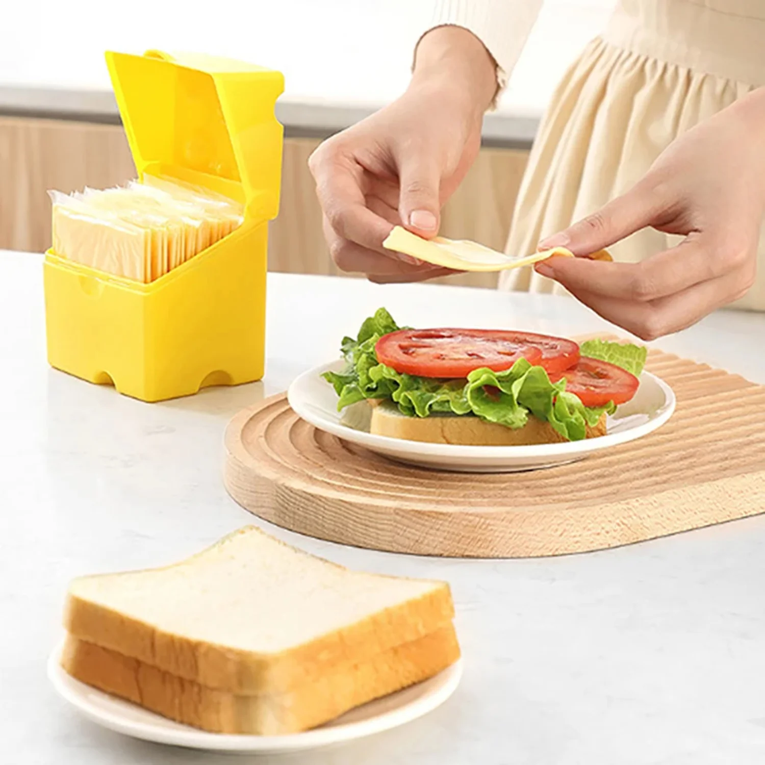 Cheese Container Accessories Plastic Cheese Shaped Refrigerator Slice Box Gadgets