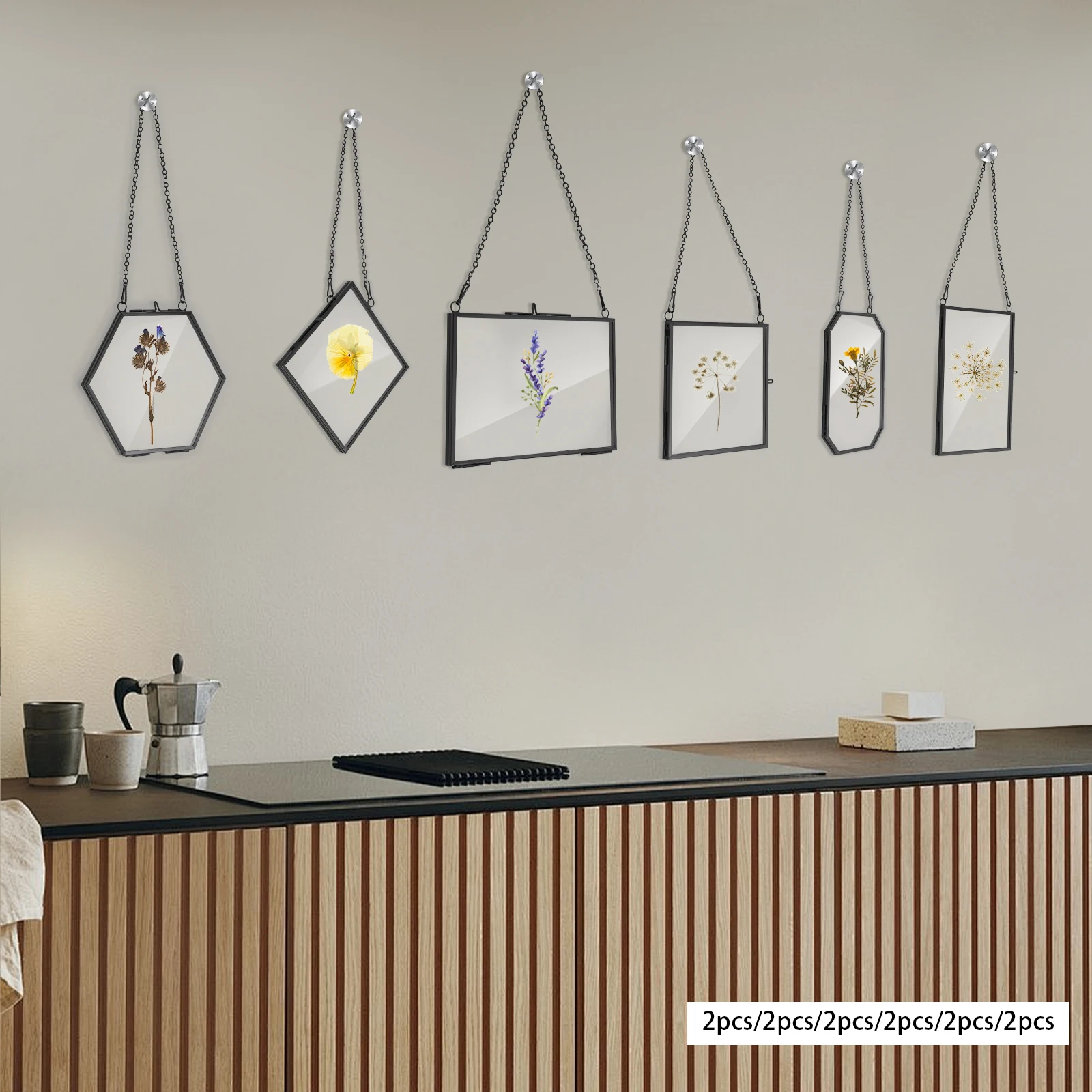 Glass Photo Frame 12-Piece Pressed Flower Hanging Display Set 2