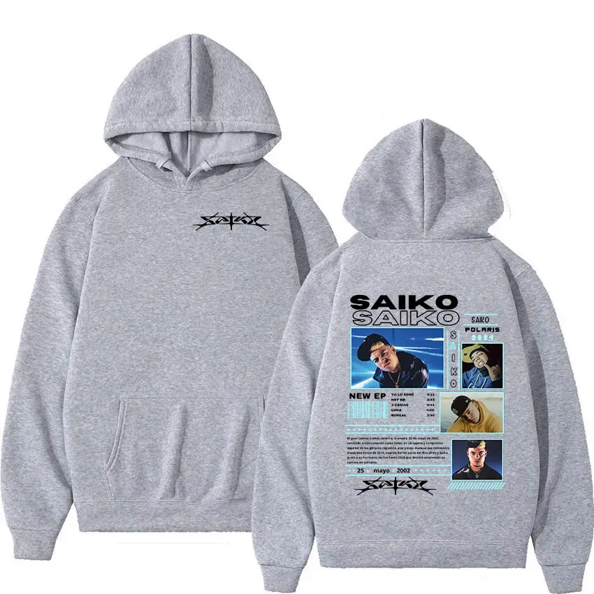 Rapper SAIKO POL ARIS Tour 2024 New Hoodie Men's Retro Long Sleeve Fashion Sweatshirt Hip Hop Gothic Pullover Hoodies Streetwear 4