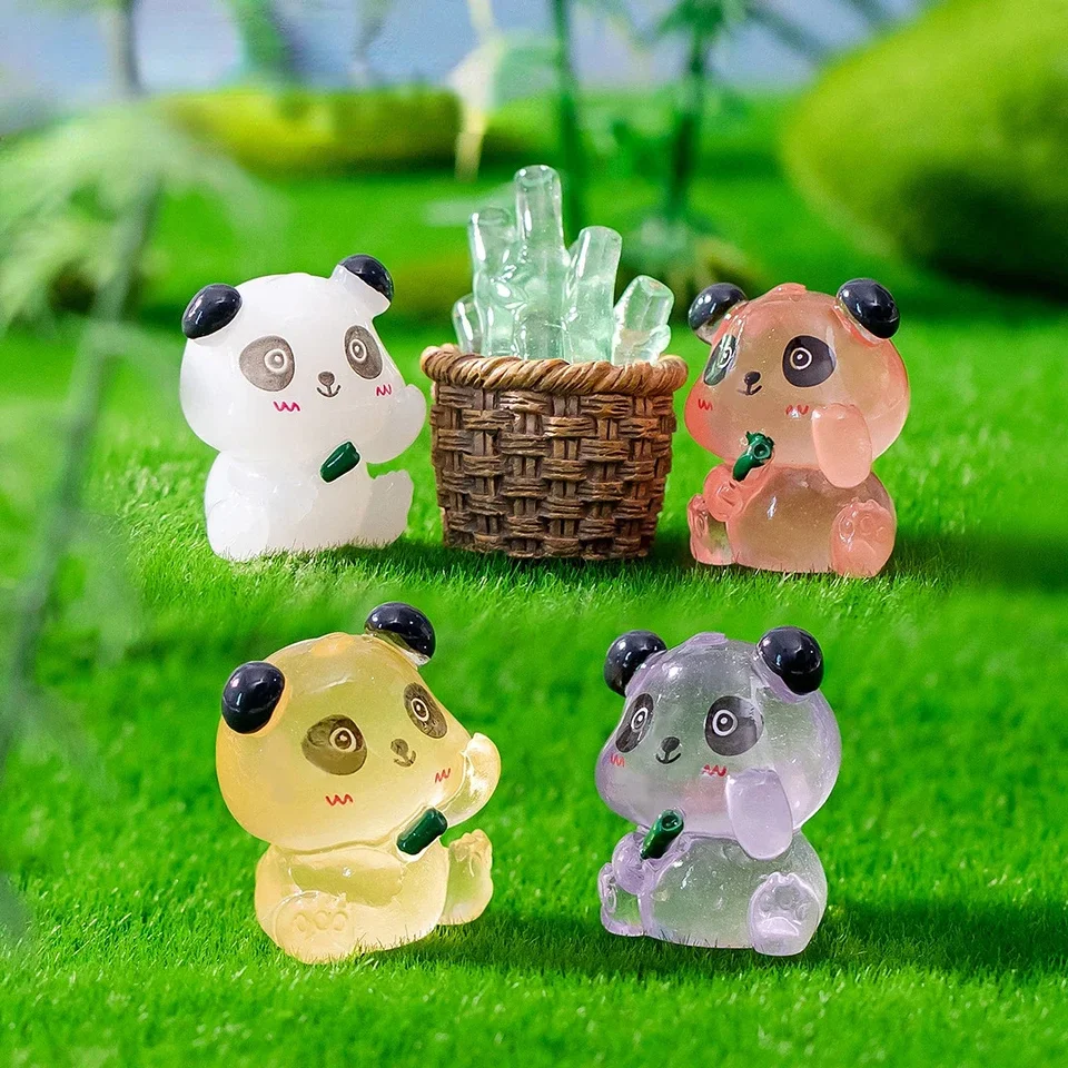 35-Piece Glow In The Dark Mini Panda Figurines – Cute Resin Animals For DIY Crafts, Cake Toppers & Decor