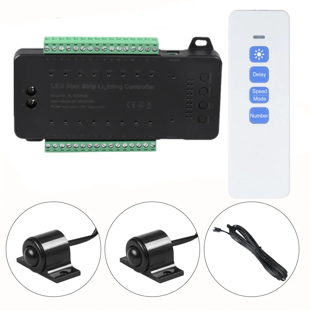 Hopbucan Controller LED A 16 Canali Per Scale Con Sensore PIR – Luci A Scalare Flessibili