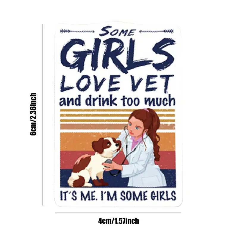 Vet Stickers Cute Cartoon Clings Vet Doctor Notebook Material Stickers 50 PCS Waterproof Decals Laptop Accessories for Kids