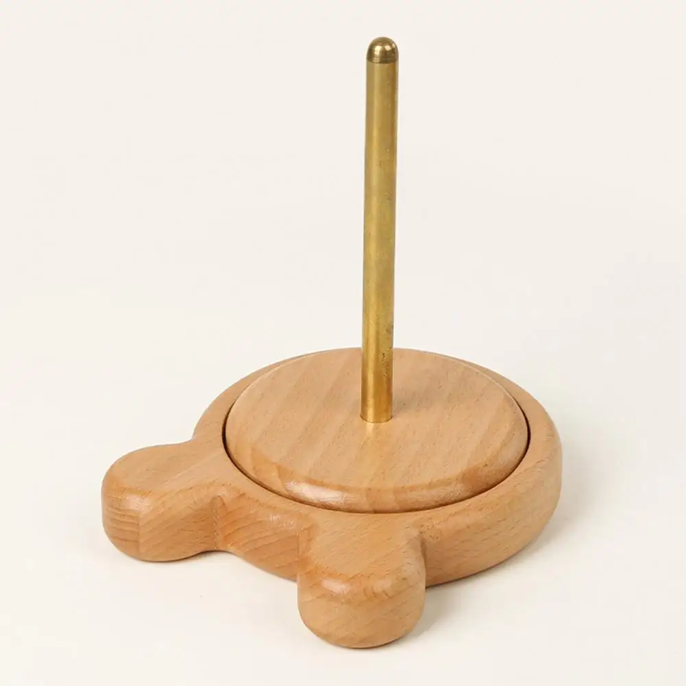 Wooden Base Yarn Organizer Wooden Yarn Ball Winder Stand Durable Wool Spool Holder Knitting Organizer for Rotatable Winding Wool