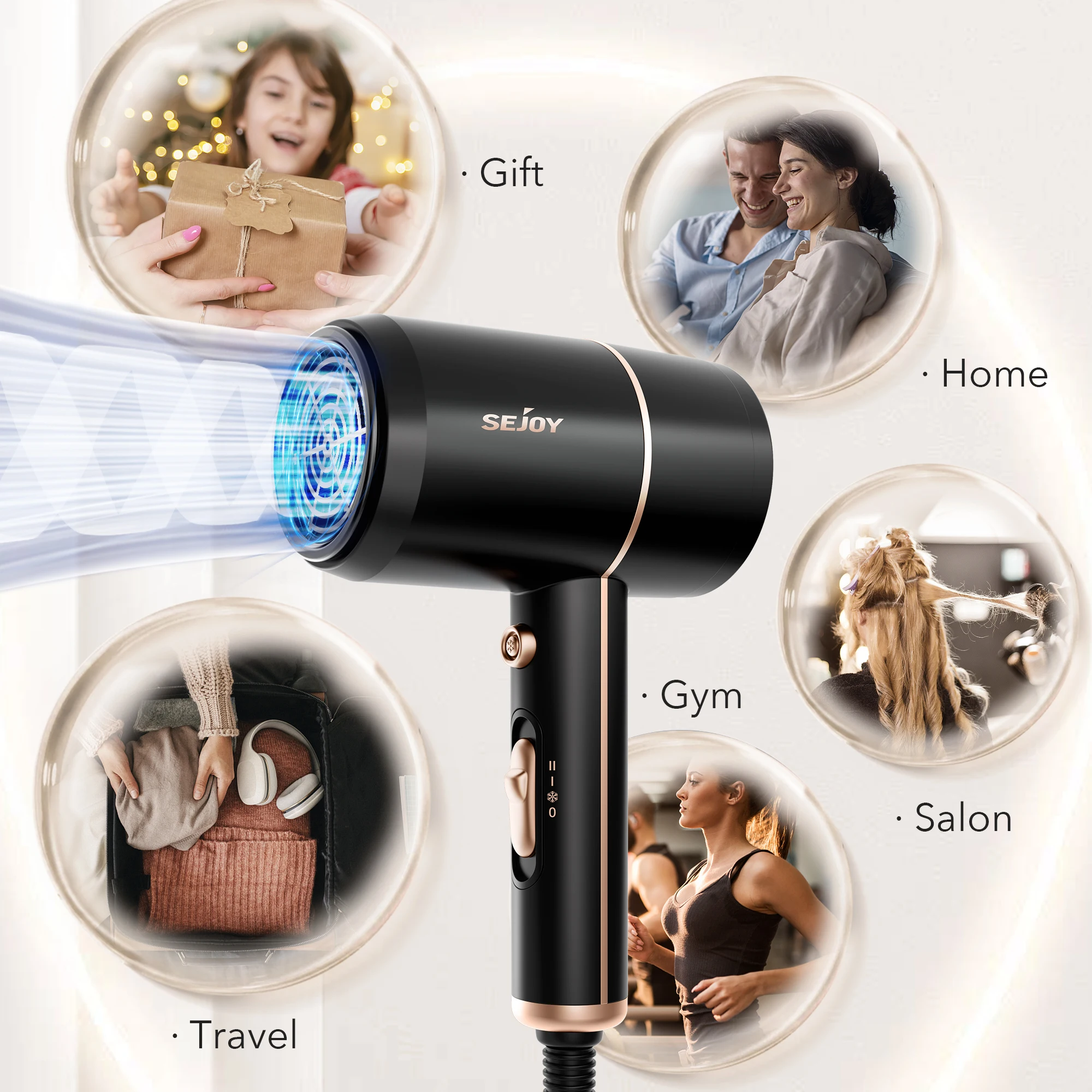 Sejoy 1800W Hair Dryer 110v Hair Dryer Personal Hair Care Styling Negative Ion Tool Constant Anion Electric Hair Dryers 6