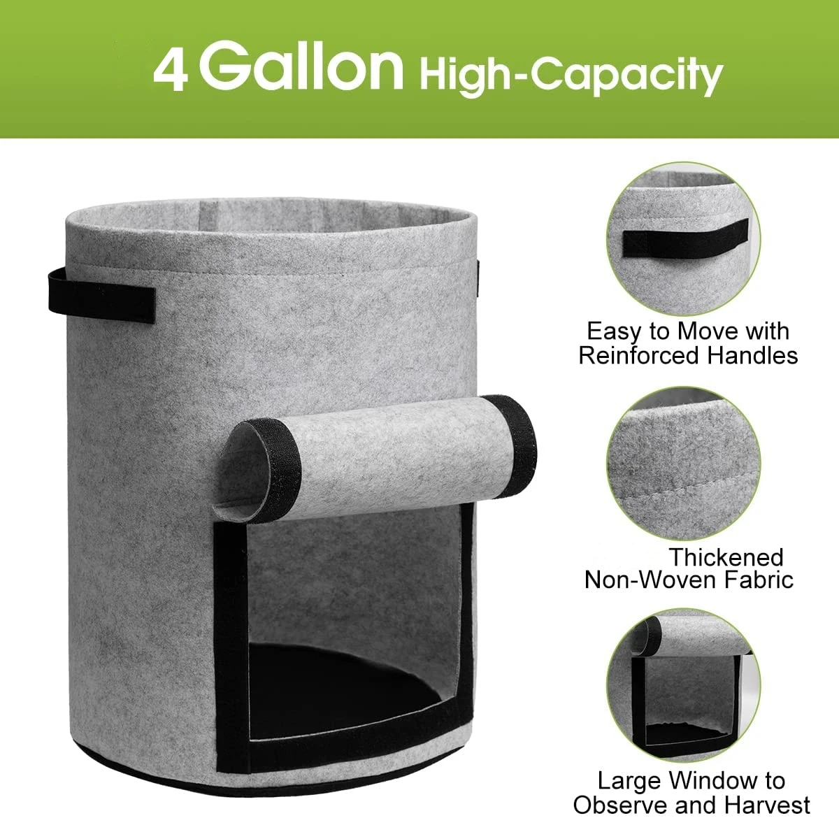 3 Size Nonwoven Fabric Felt Plant Grow Bags