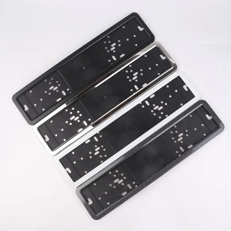 1Pcs 스테인레스 스틸 금속 프레임 커버 표준 번호판 RU UA EU 번호판 홀더 블랙 번호판 홀더 마운트