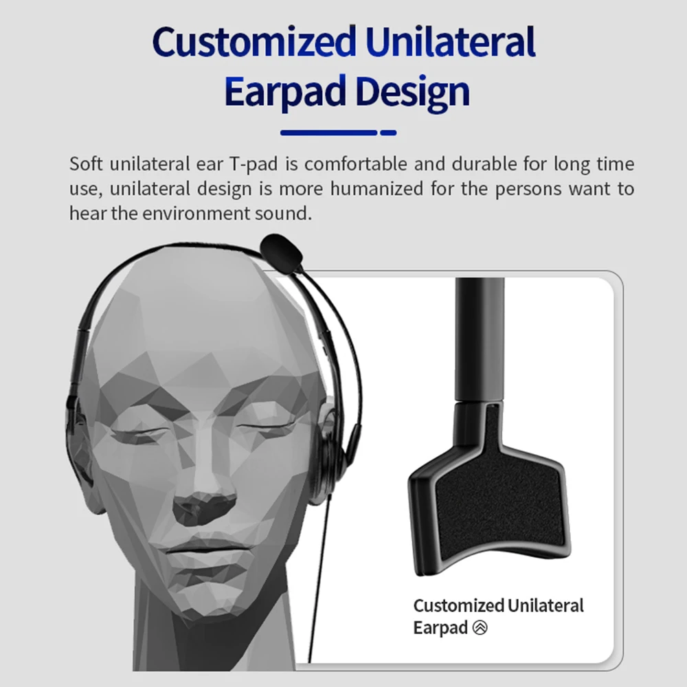 Universal Call Center Headset 3.5mm USB Wired Business Headphones with Microphone Noise Cancellation Wired Earphone