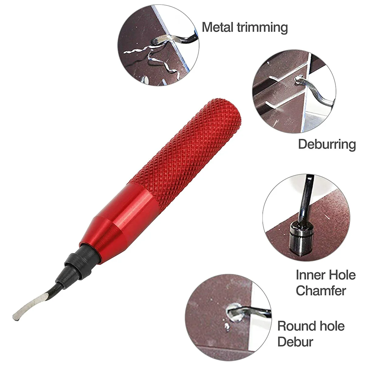 Deburring Tool Kit Hand-held Ergonomic Deburring Cutter Precision Edge Burr Remove Tool with 15pcs Replacement Blades Scribing 4