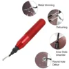 Deburring Tool Kit Hand-held Ergonomic Deburring Cutter Precision Edge Burr Remove Tool with 15pcs Replacement Blades Scribing 4