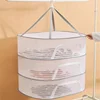 1-3 layers anti-mosquito sun net clothes drying rack folding fish net non-toxic polyester fiber net hanging 3