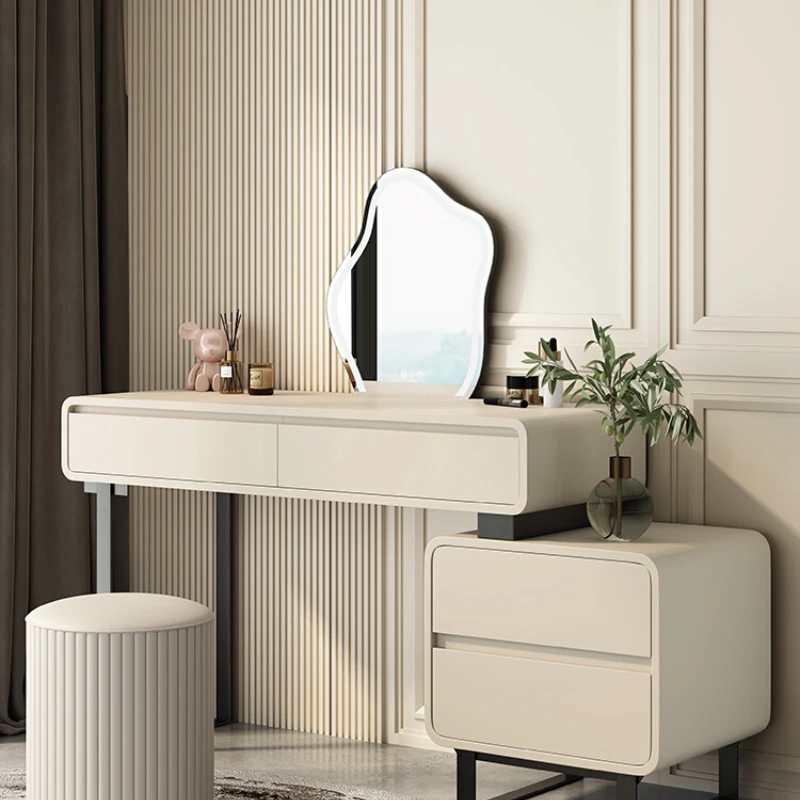 

Роскошный минималистичный комод в стиле династии, современный минималистичный шкаф для хранения, встроенный современный кремовый столик для макияжа