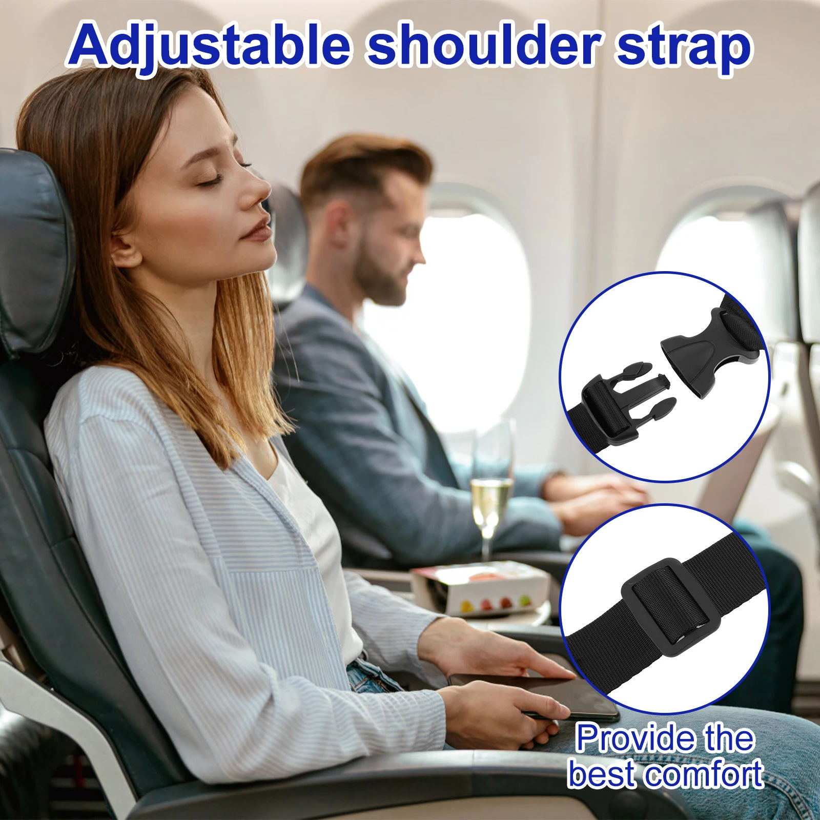 Airplane Foot Hammock Portable Oxford Cloth Footrest with Adjustable Strap Comfortable Plane Leg Hammock Car Travel Essential 5