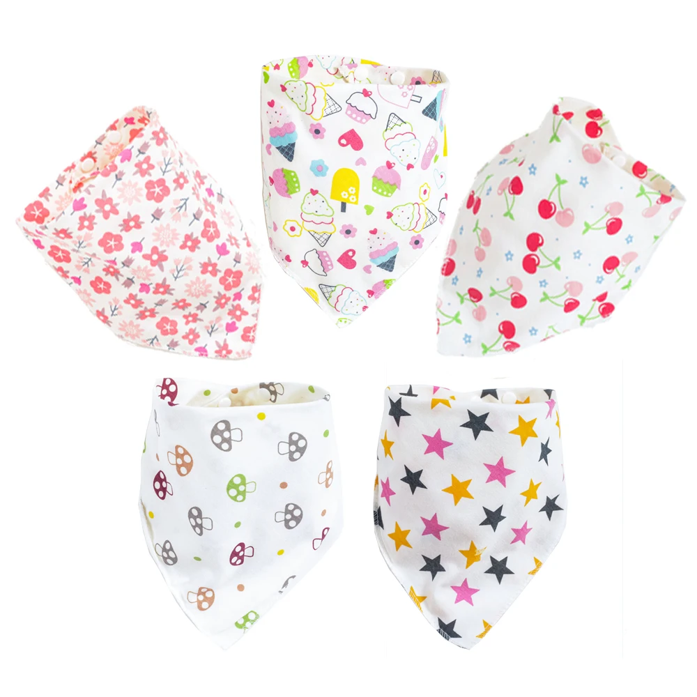 designer baby accessories 5 pieces/lot Baby Bibs Triangle Double Cotton Bibs For Boys and Girls Super Soft Unisex Feeding Bibs Infant Bandana Bibs Gift baby stroller mosquito net Baby Accessories