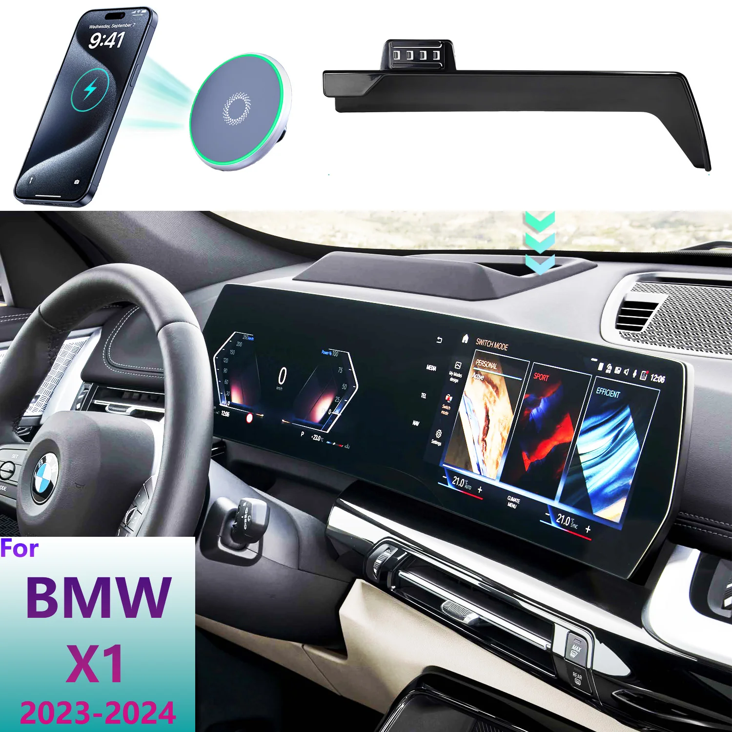 For BMW X1 U11 2023 2024 Phone Holder Car Magnetic MagSafe