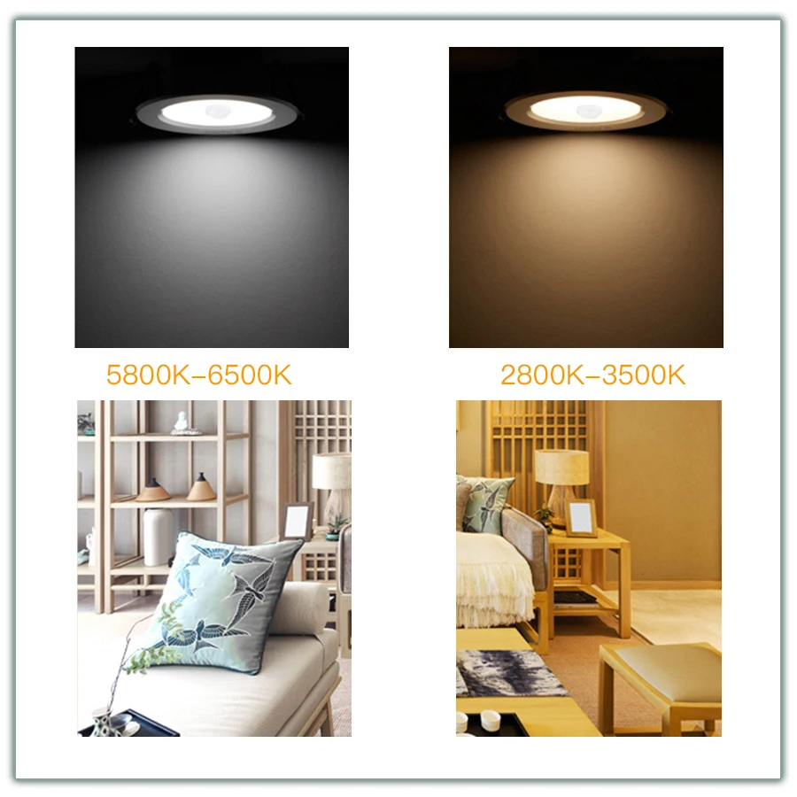 LED Downlight PIR Motion Sensor Spot LED Downlight Lamparas 5W 10W 15W 20W Smart Home LED Spot Light For Livingroom Bedroom Hallway Stairs LED Spotlight