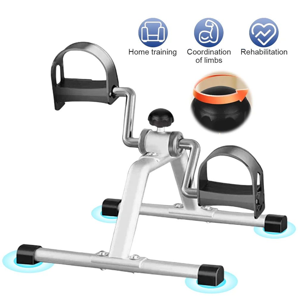 Portable Pedal Exerciser Mini Arm Leg Exercise Bike with Adjustable Resistance Home Bike Trainer Under Desk Indoor Cycling Bikes