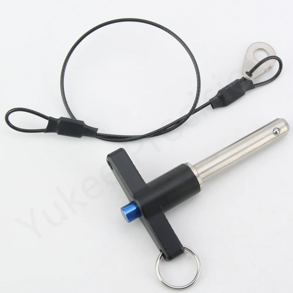Botão de com Bola Cabeça Liberação Rápida Pin Segurança T-handle Botão Matriz Linear Parar Pin de Bloqueio com Corda Yk117 Aço Inoxidável