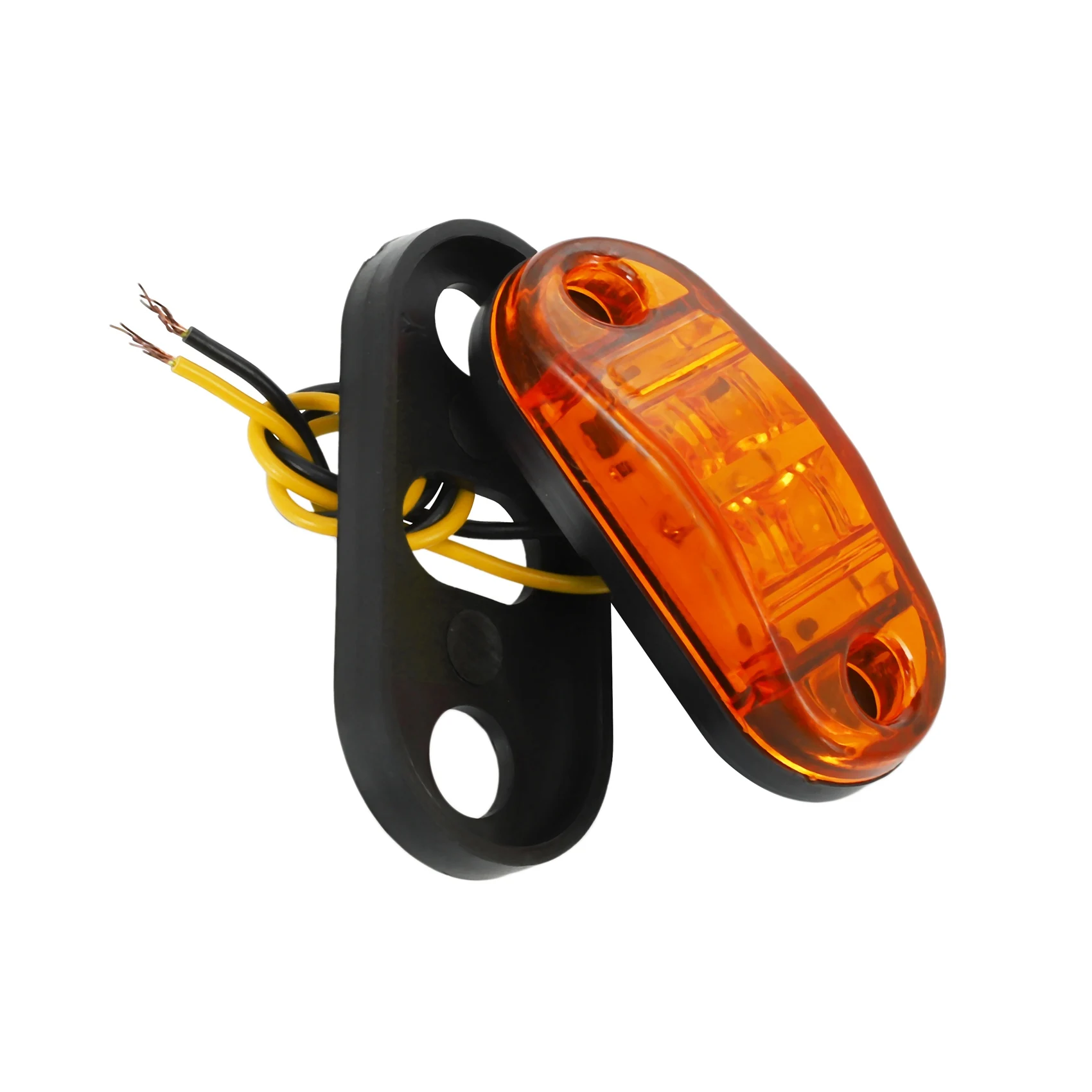 

10Pcs Amber 2 Led Light Oval Clearance Trailer Car Truck Side Marker Tail Lamp
