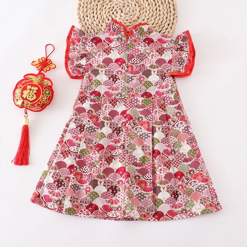 Fashion Girls Dresses Casual Perform Outfit Baby Qipao Chinese Dress Summer Kids Cheongsams Costume Vestido Girl Clothes girls dress,princess costume,kids clothes